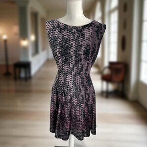 GABBY SKYE Purple Black Velvet Cocktail Dress Size 10